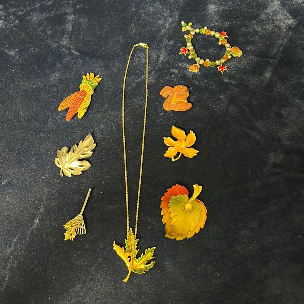 Lot of Fall Autumn Jewelry